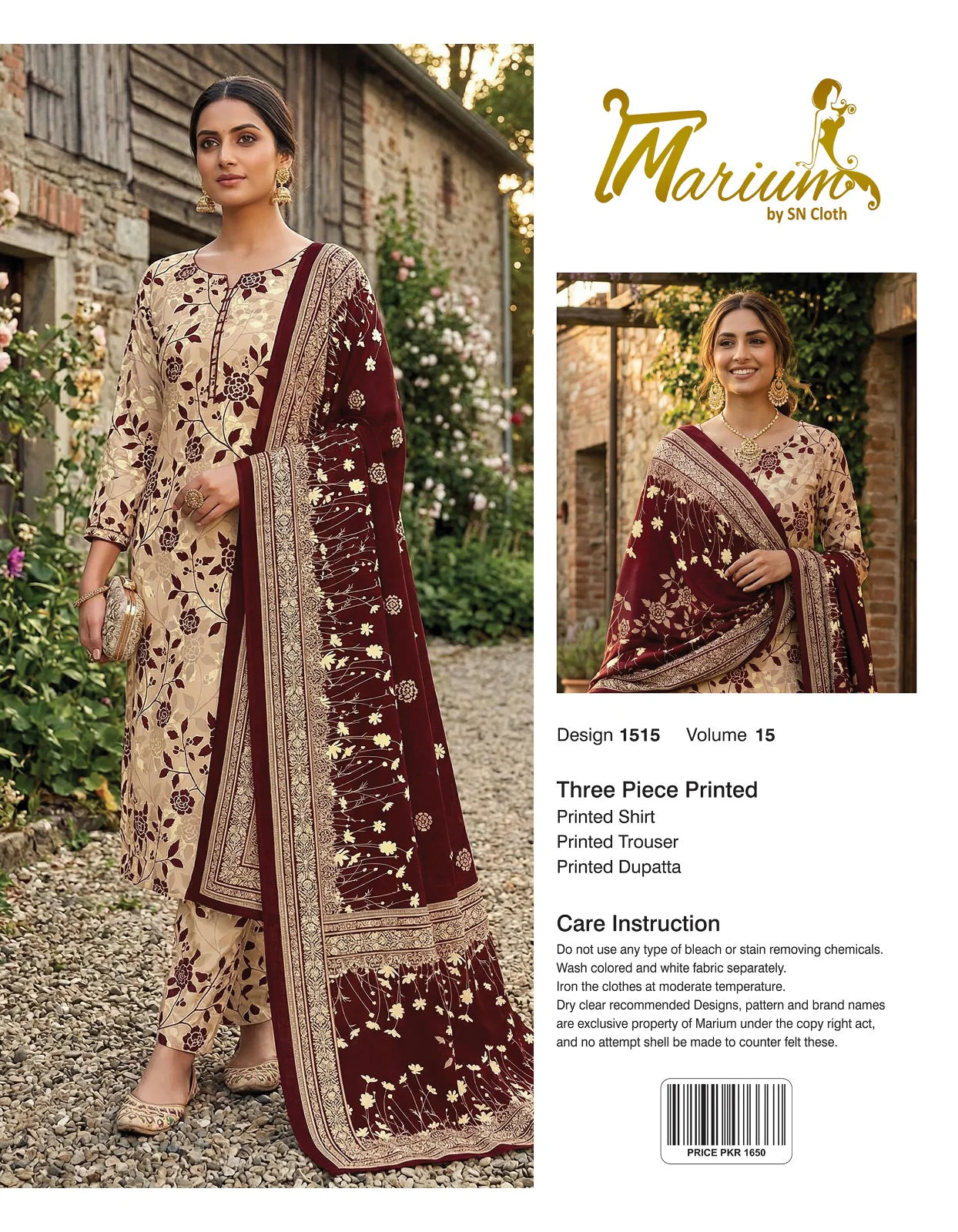 Marium Vol 16 (Pack of 16 Suits Three Piece Unstitched)