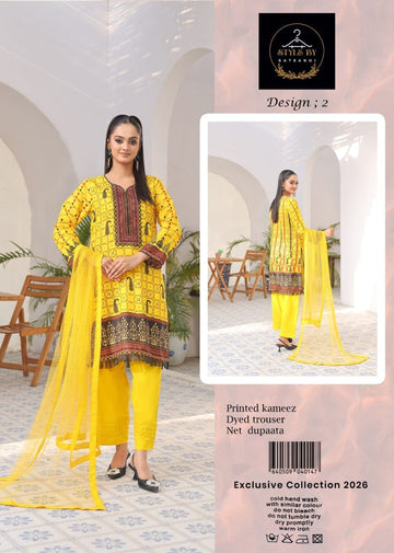 Style By Satrangi – Premium 3 Piece Printed Suit (Design 2)